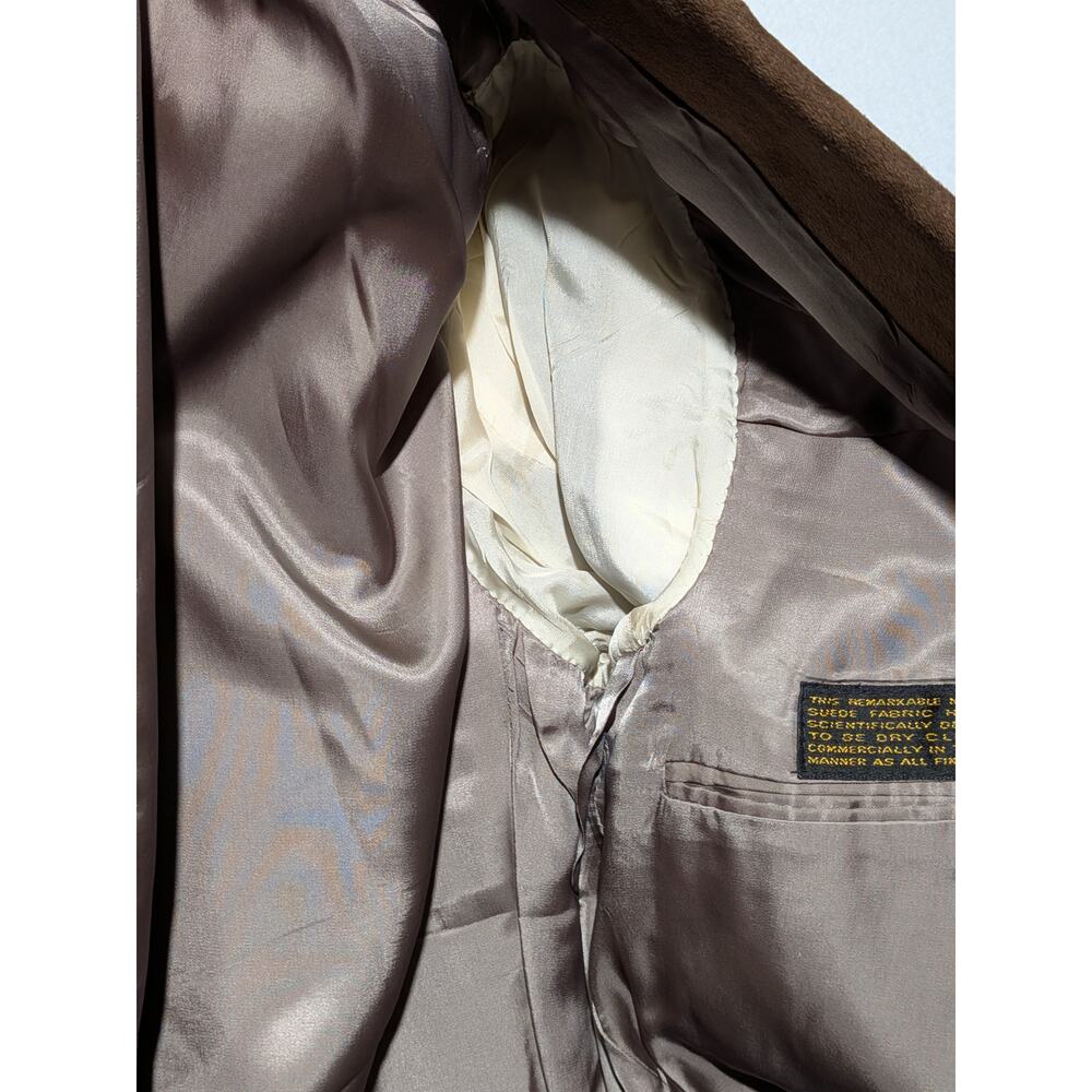 Vintage Halston Faux Suede Blazer – Neiman Marcus – Brown‎ – Men's M (Est.) - Picture 13 of 16